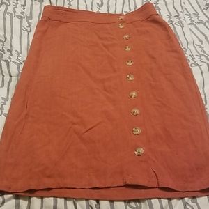 Orange Creek Midi Skirt w/ Assymetrical Buttons